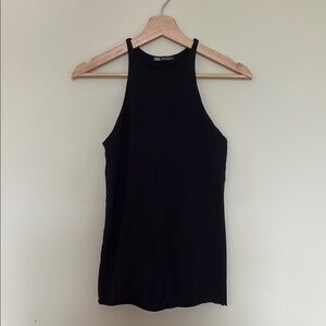 Black Zara High Neck Tank Top
